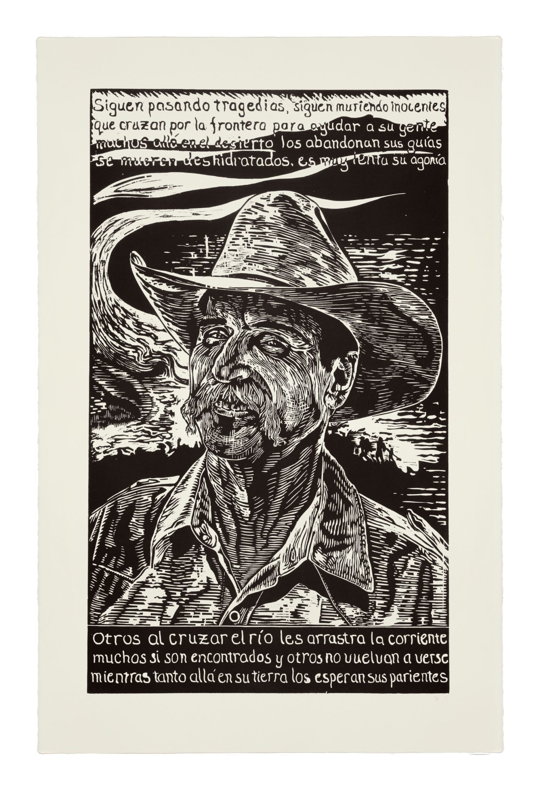 Immigration Series #8, Woodcut 2013 40in x 26in-reduced